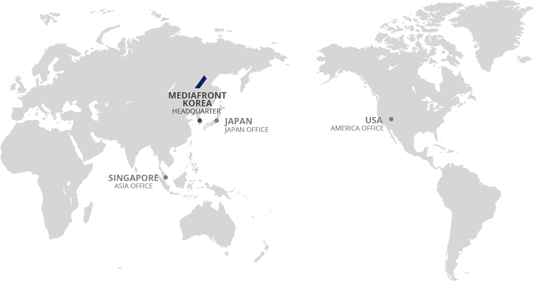 MEDIAFRONT JAPAN, MEDIAFRONT USA, MEDIAFRONT SINGAPORE
